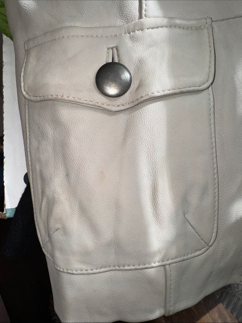 Mossimo Supply Co. Light Cream Leather Blazer Jacket - Picture 16 of 16